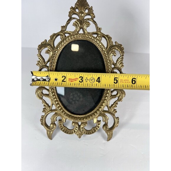 Antique Solid Brass Picture Frame  Oval Shaped, Rococo Style Frame Mate.‎ - Picture 6 of 9